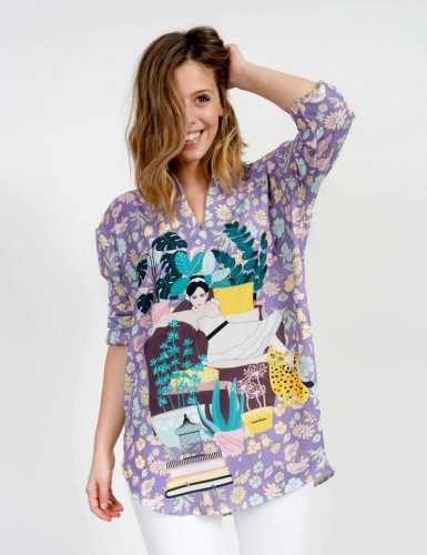 Detalle blusa lila de la colección Amarte de la marca gallega Keep & Trendy