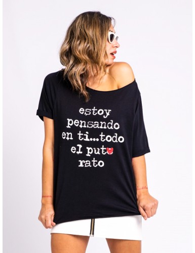 Camiseta "Estoy pensando en tí" de Aire Retro, de venta y envío gratis en burbujasmoda.